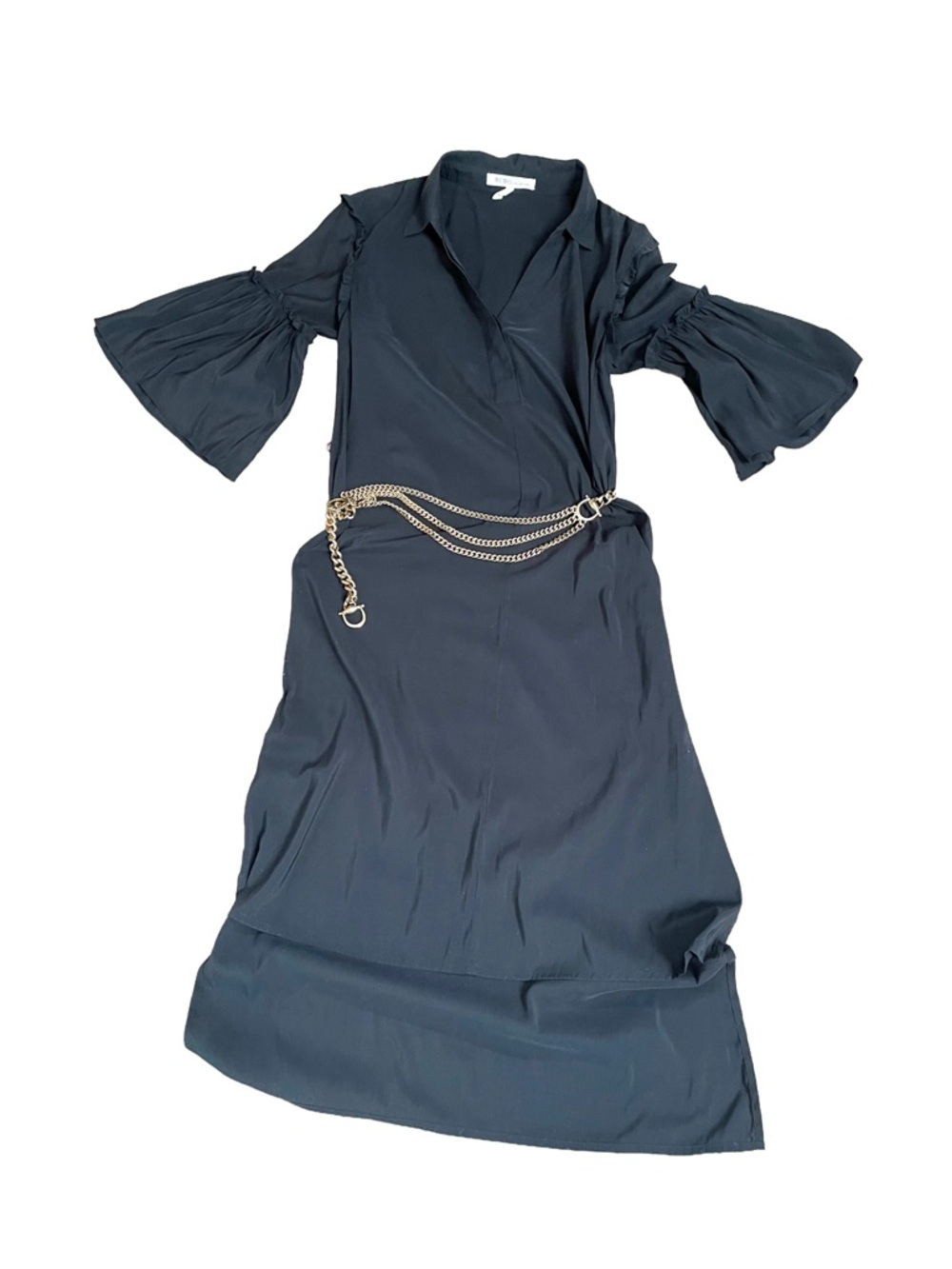 BCBGeneration Black Tunic Top / Mini Dress Ruffled Sleeves